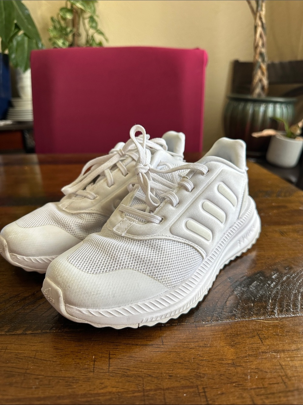 adidas Kids All-White Breathable Mesh Sneakers